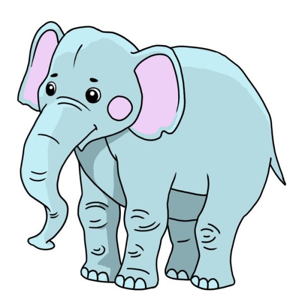 Картинки для срисовки Слоник