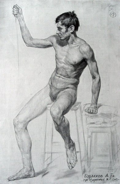 Натурщик живопись Репина