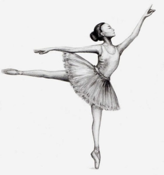 Нарисовать балерину карандашом