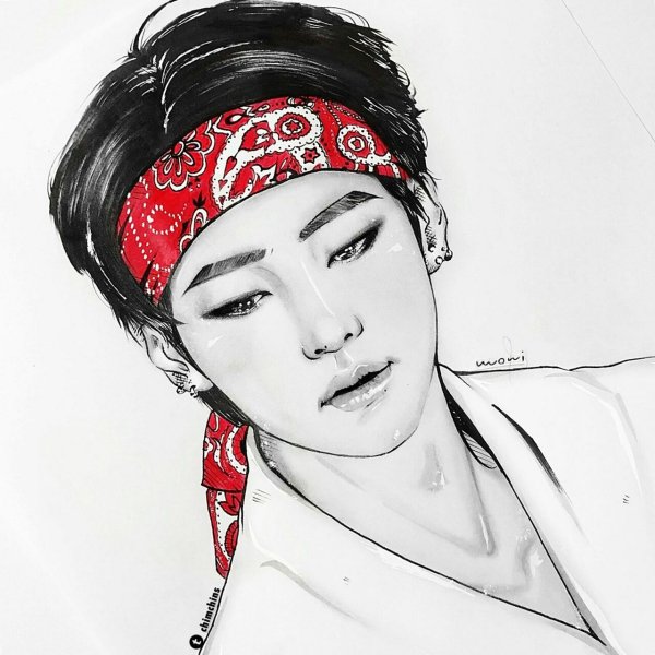 Mark Lee NCT карандашом