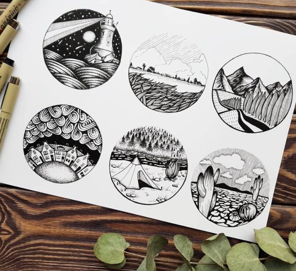 Графический рисунок линером