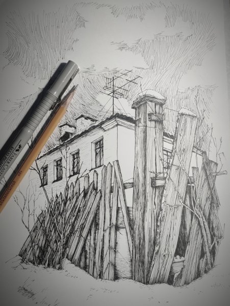 Скетч линером