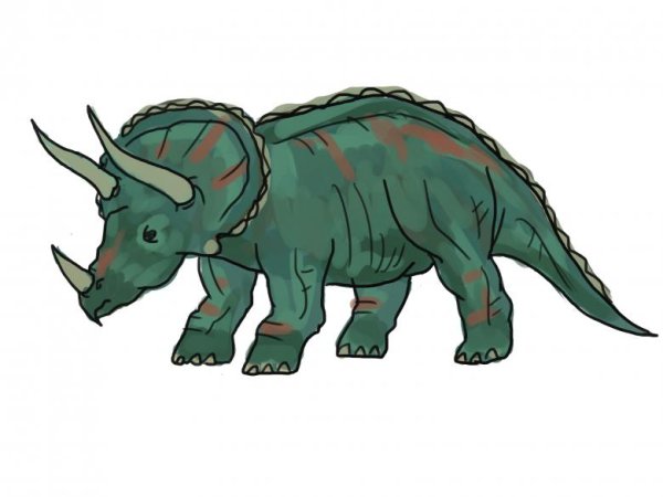 Нарисовать динозавра Трицератопса