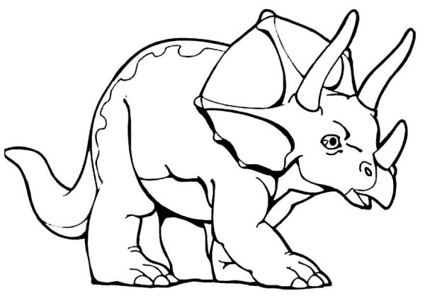 Трицератопс раскраска для детей