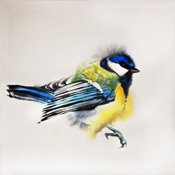 Снегири и синички живопись