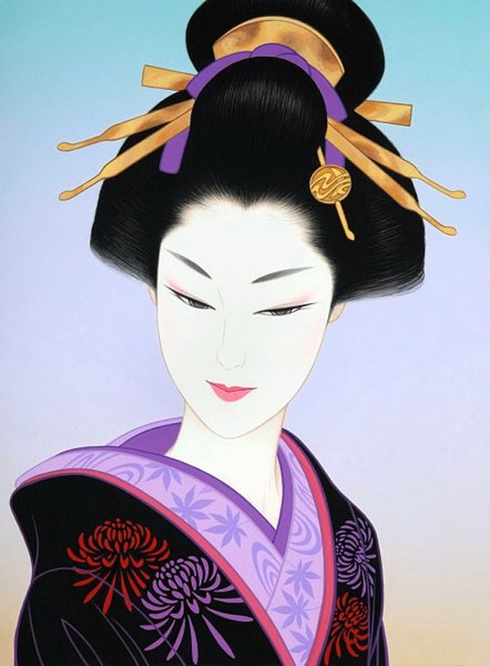 Японская живопись Самураи и гейши