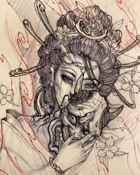 Гейша иллюстрация