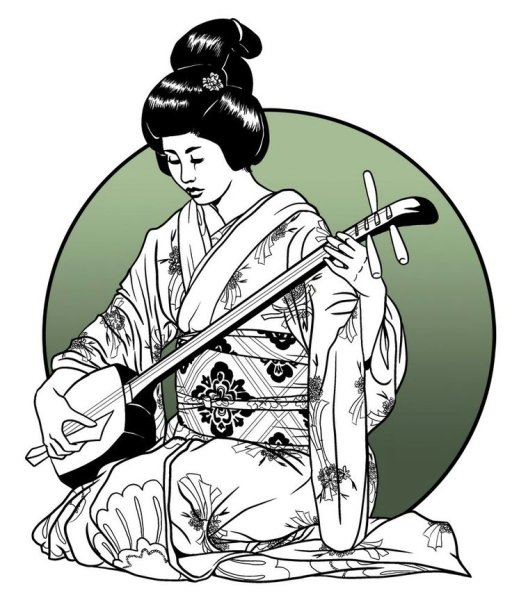 Японская живопись гейши Geisha Art гейша иллюстрация Japanese Art
