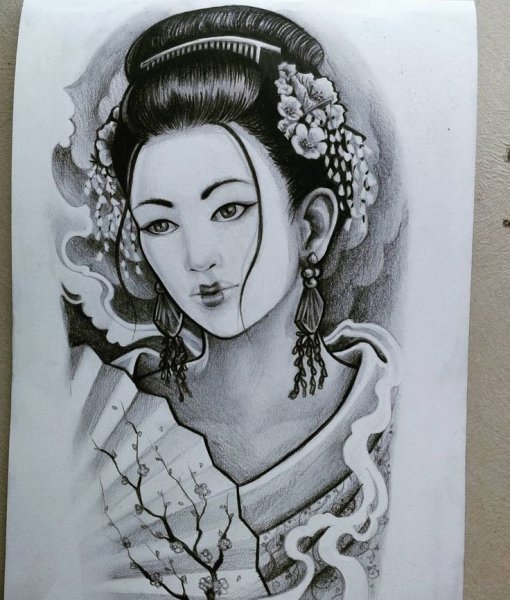 Японские прически арт