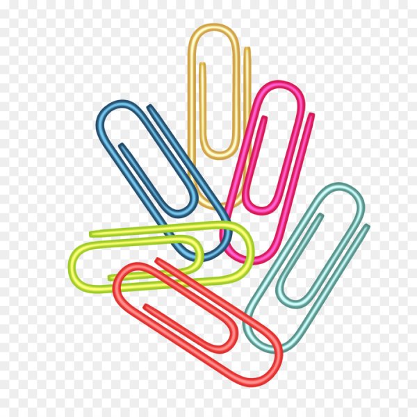 Цветные скрепки на прозрачном фоне