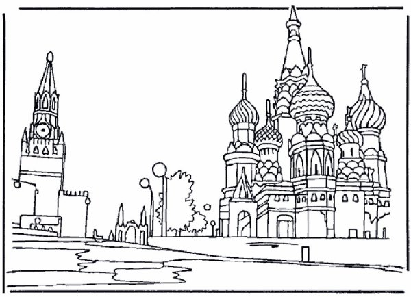 Кремль рисунок карандашом