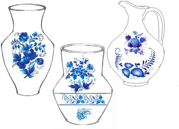 Трафарет вазы для цветов