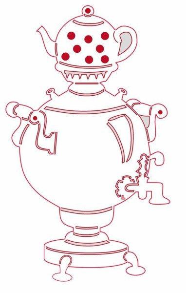 Самовар раскраска для малышей