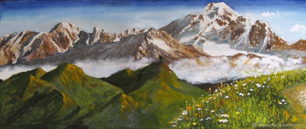 Известная картина горы Кавказа Монэ