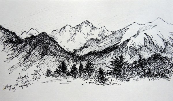 Горы карандашом