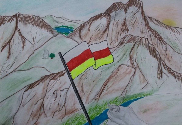 Всадник на Кавказе рисунок