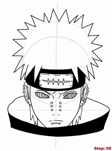Раскраска аниме Наруто Пейн