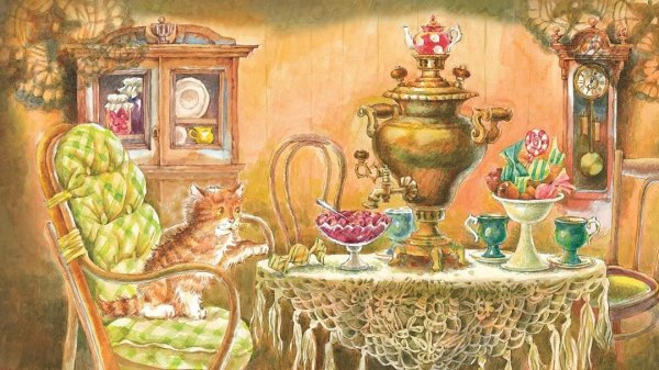 Чаепитие иллюстрации