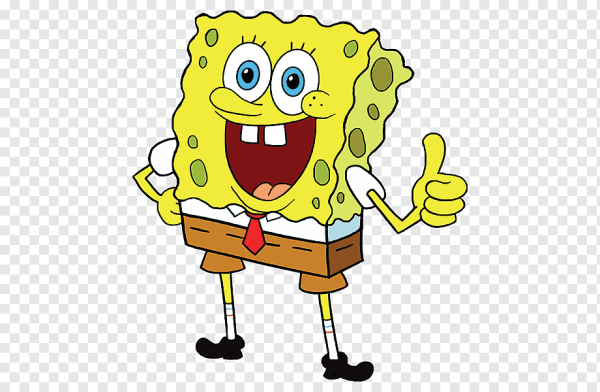 Спандж Боб на белом фоне