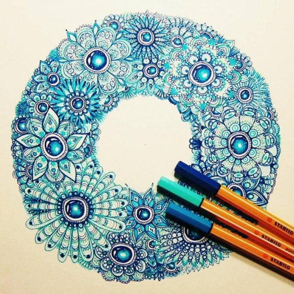 Дудл и Зентангл мандалы