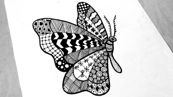 Бабочки в стиле Зентангл