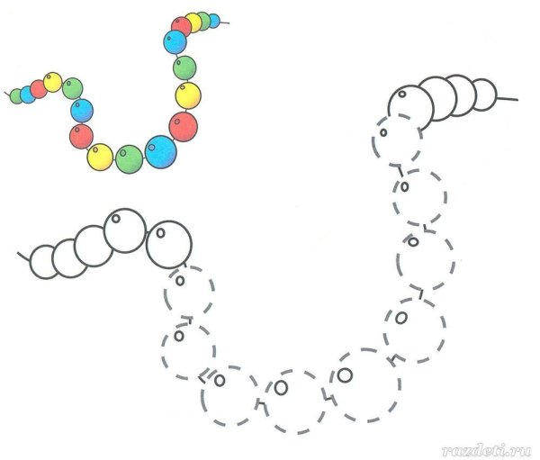 Бусы раскраска для малышей