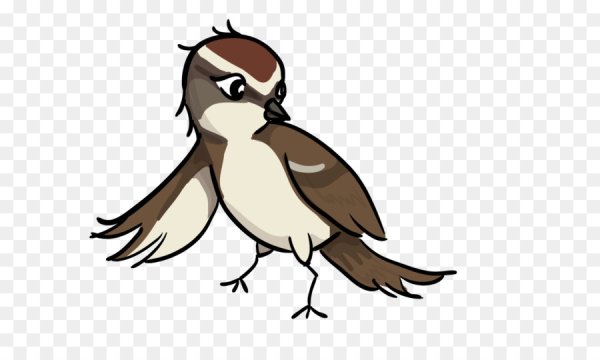 Воробей мультяшный