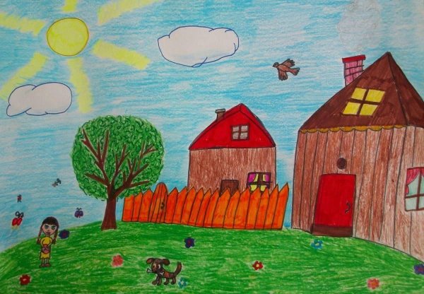 Рисунок моя деревня