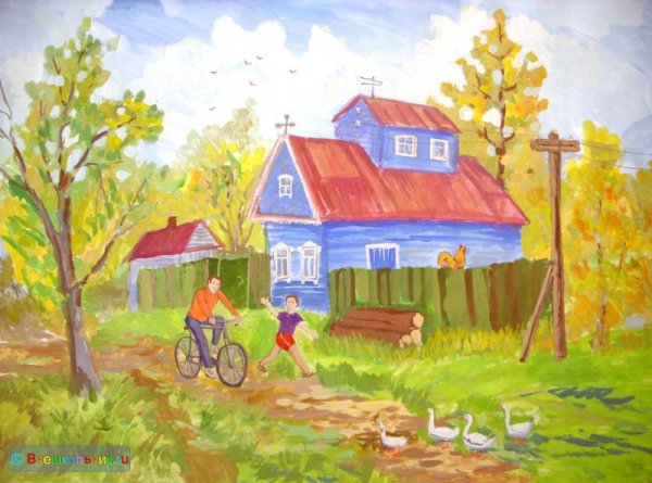 Сельский пейзаж для детей