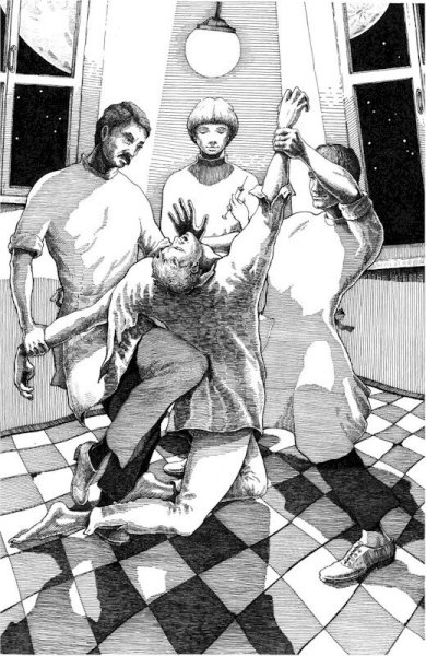 Человек в комнате рисунок