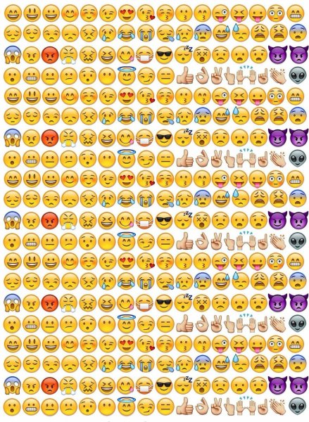 Смайлики много на одном листе
