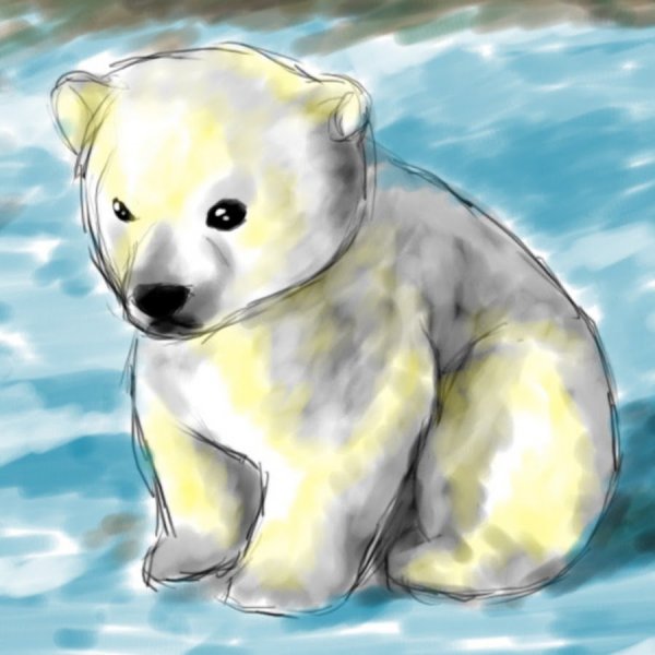 Рисование белого медведя