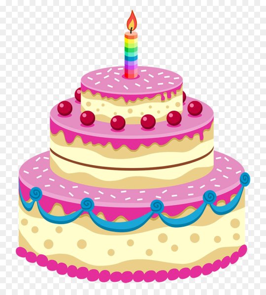 Торт мультяшный на прозрачном фоне