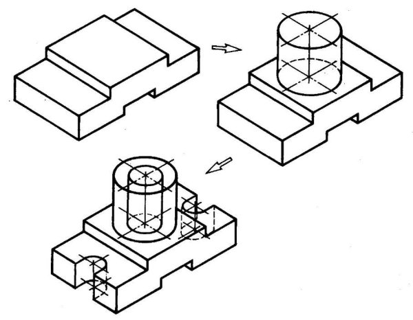 Изометрическая аксонометрическая проекция детали