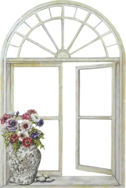 Открытое окно на прозрачном фоне