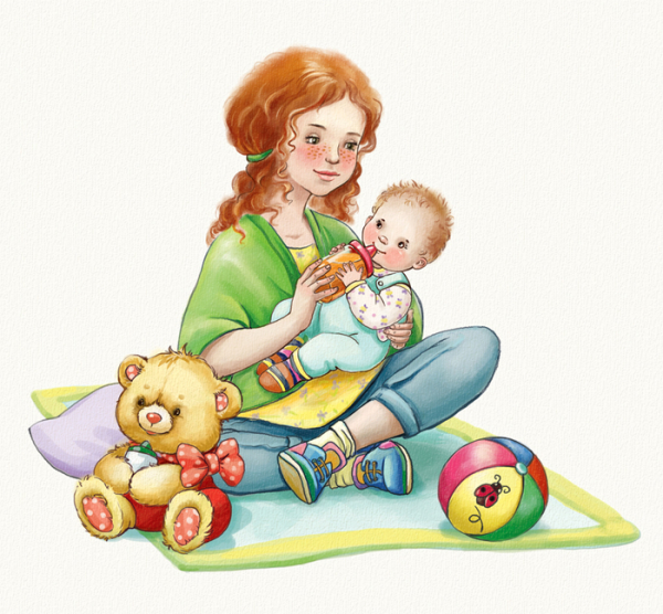 Мама и ребенок иллюстрация