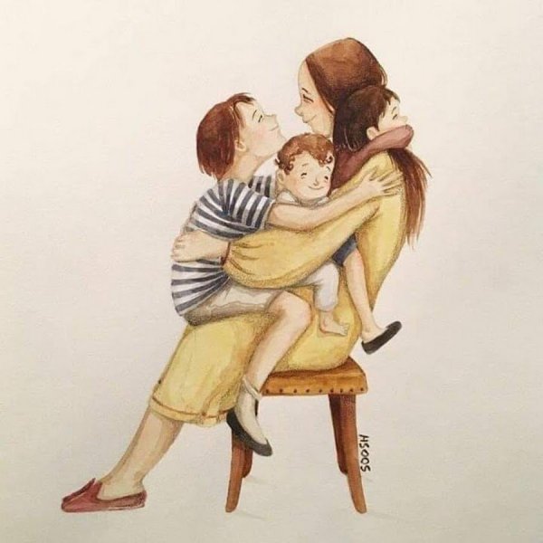 Дети и взрослые иллюстрации