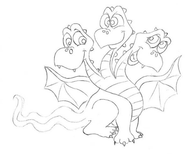 Змей Горыныч трехголовый рисунок