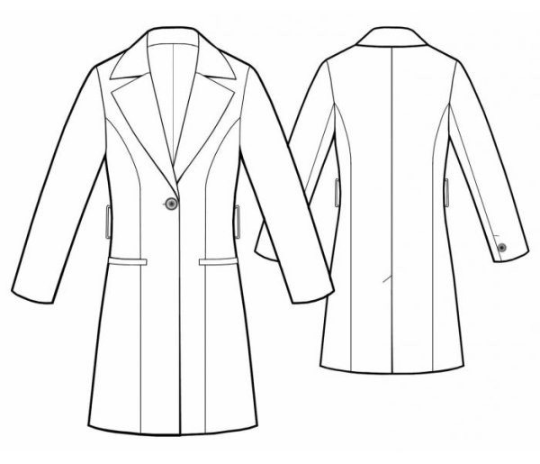 Эскиз пальто женского