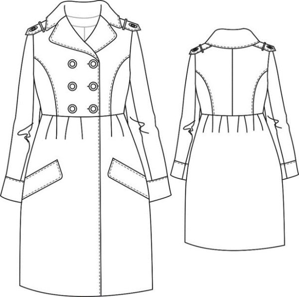 Эскиз пальто женского