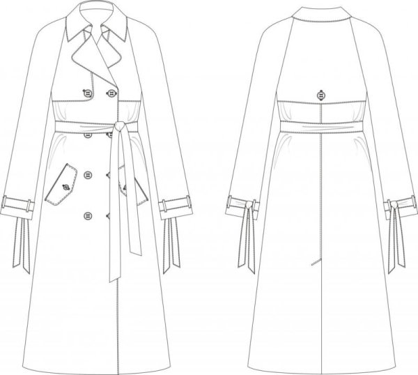 Лекало тренчкот Барберри выкройка