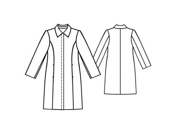 Технический эскиз пальто женского