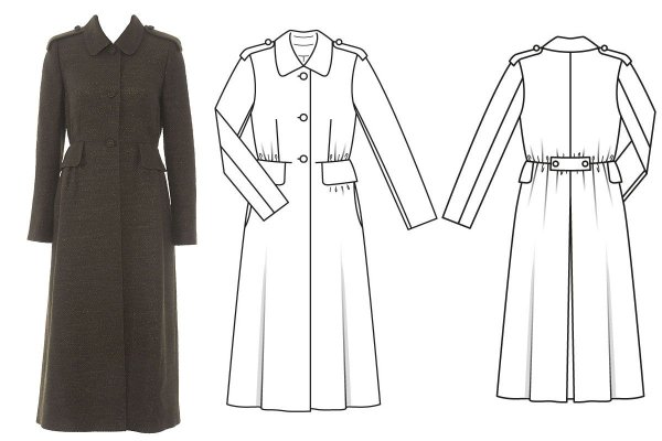 Эскиз пальто женского