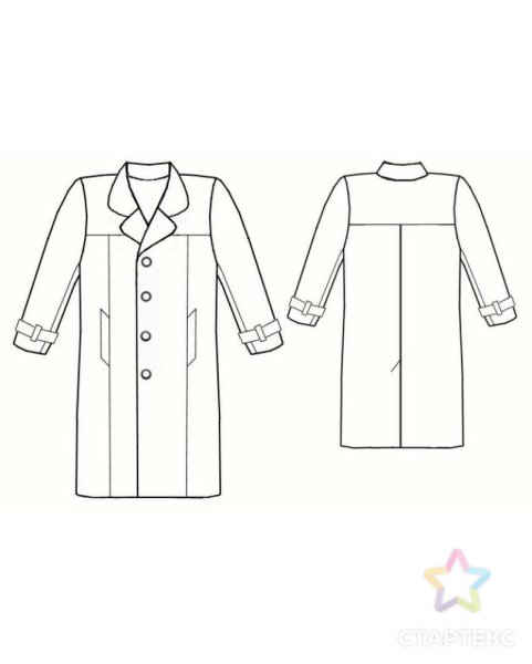 Технический эскиз мужского плаща