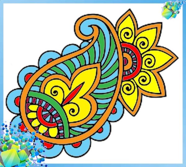 Мотив индийского орнамента Восточный огурец