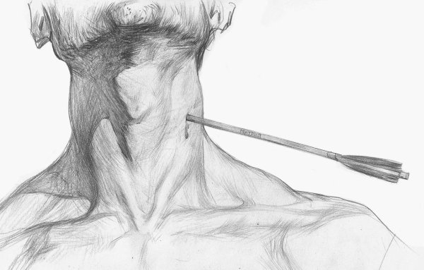 Ключицы карандашом