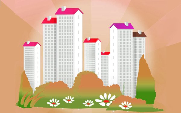 Многоэтажный дом иллюстрация