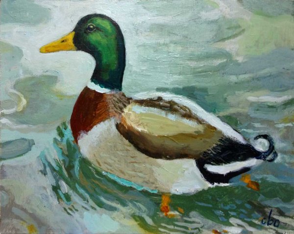 Утки гуашью