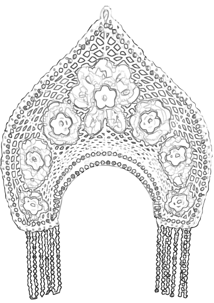 Русский народный костюм с кокошником рисунок