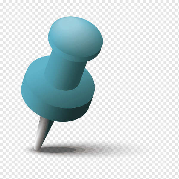 Канцелярская кнопка на прозрачном фоне